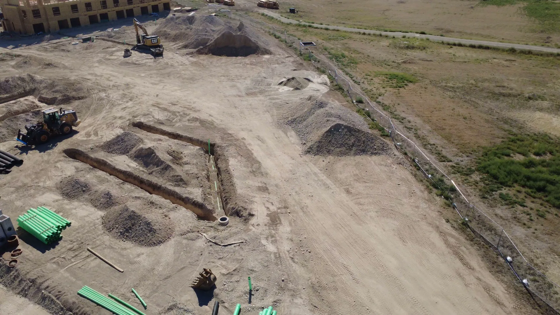 Aerial view of the Arête clubhouse footings being formed and poured in September 2026